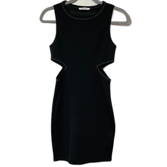 Zara Trafaluc Cut Out Mini Dress Minimalist Scoop Neck Sleeveless Rom-Com Dress - Picture 4 of 7